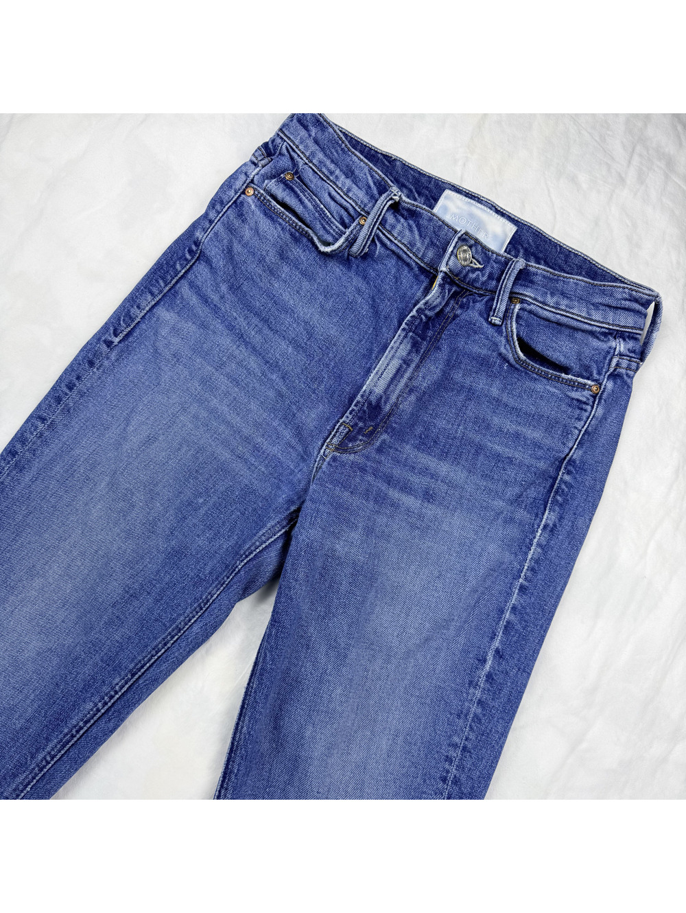 MOTHER Superior The Dazzler Jeans 26 Cowboys Don't Cry Straight Raw Hem Crop